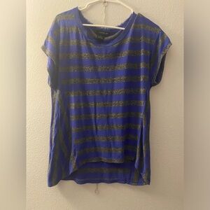 Calvin Klein blue gray sparkle striped shirt